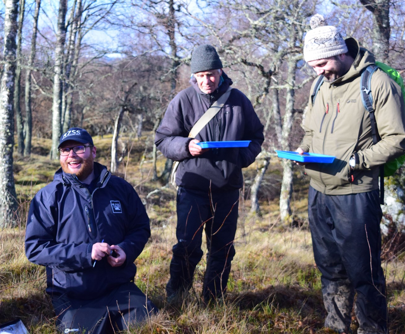 Invertebrate keeper Adam Button and partners at work. Picture: RZSS.