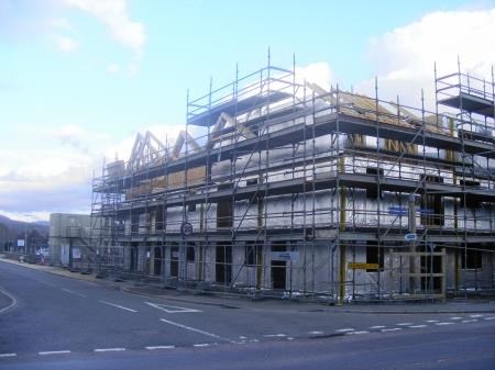 The new flats taking shape on the site of the old village hall