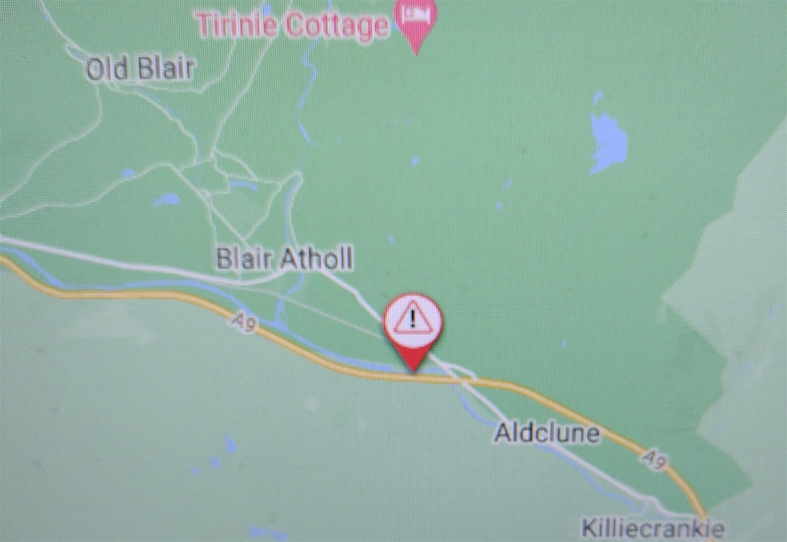 A9 partially blocked at Blair Atholl after an accident