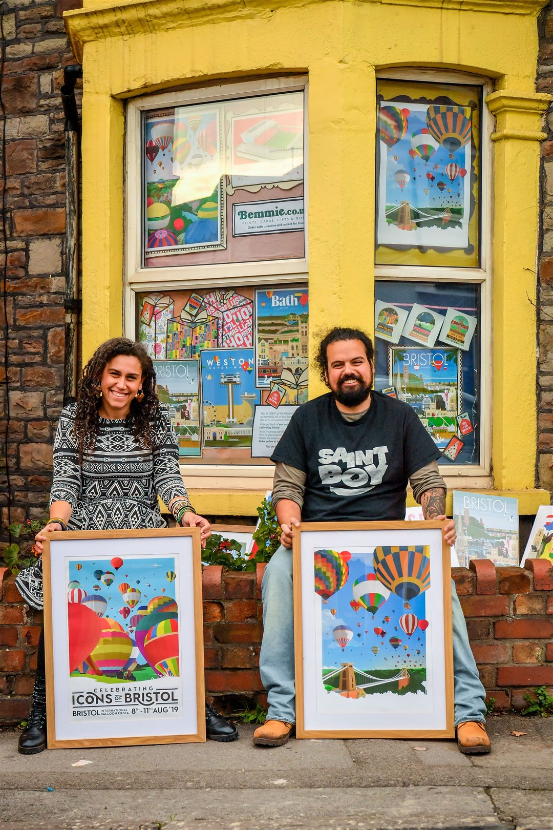 The couple hope people will be cheered up by their bright display (Ben Birchall/PA)