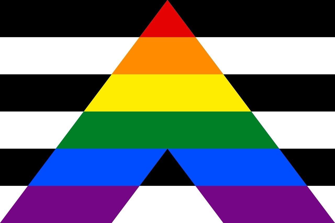 The pride flag representing straight allies.