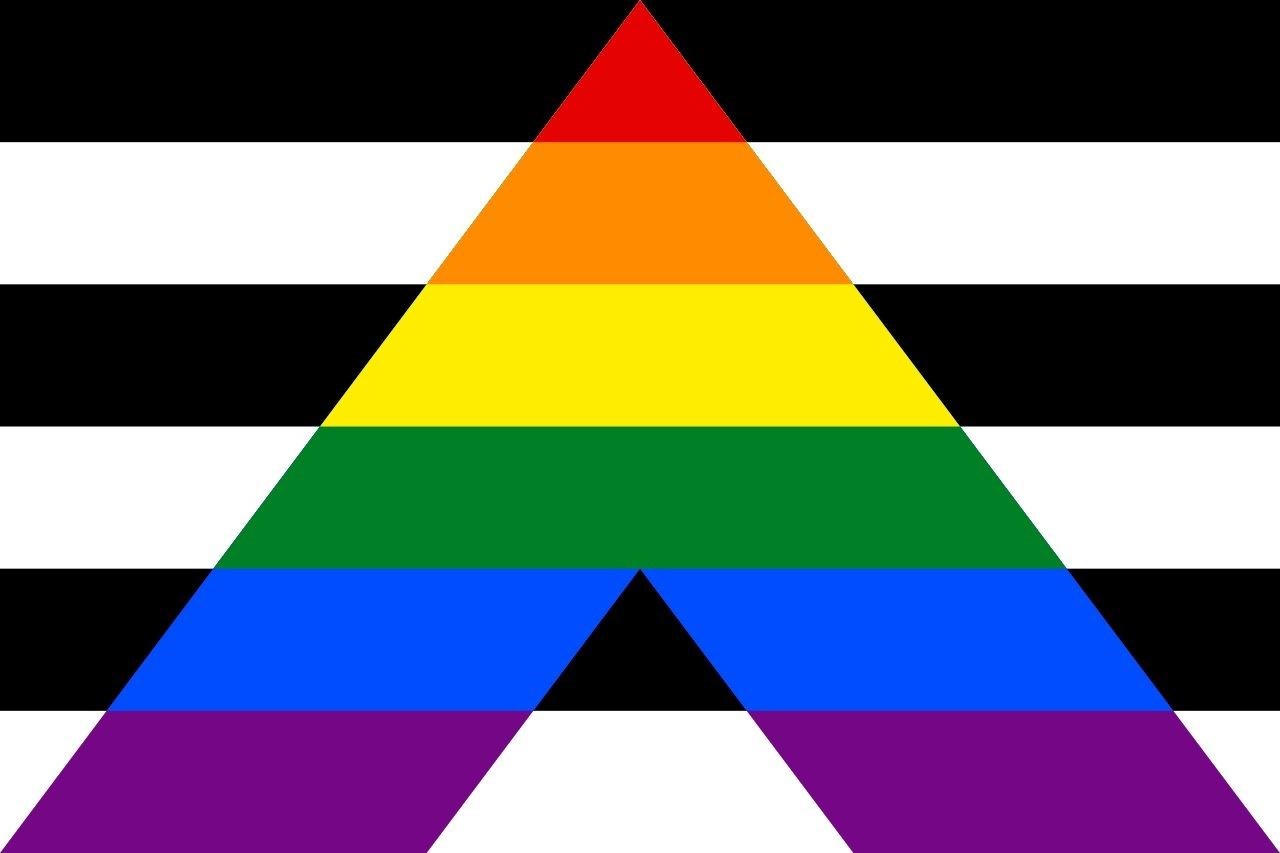 The pride flag representing straight allies.