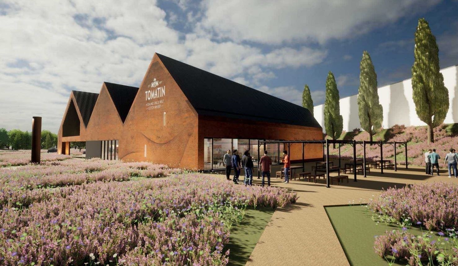 An artist's impression of the new visitor centre and grounds.