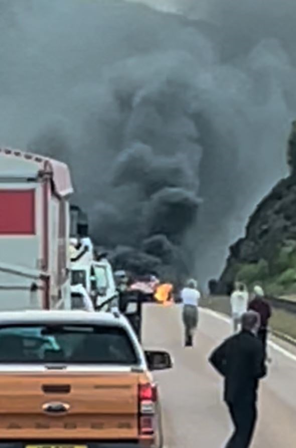 Early activity at today's A9 incident at the Slochd. All photos: Trevor Rossington