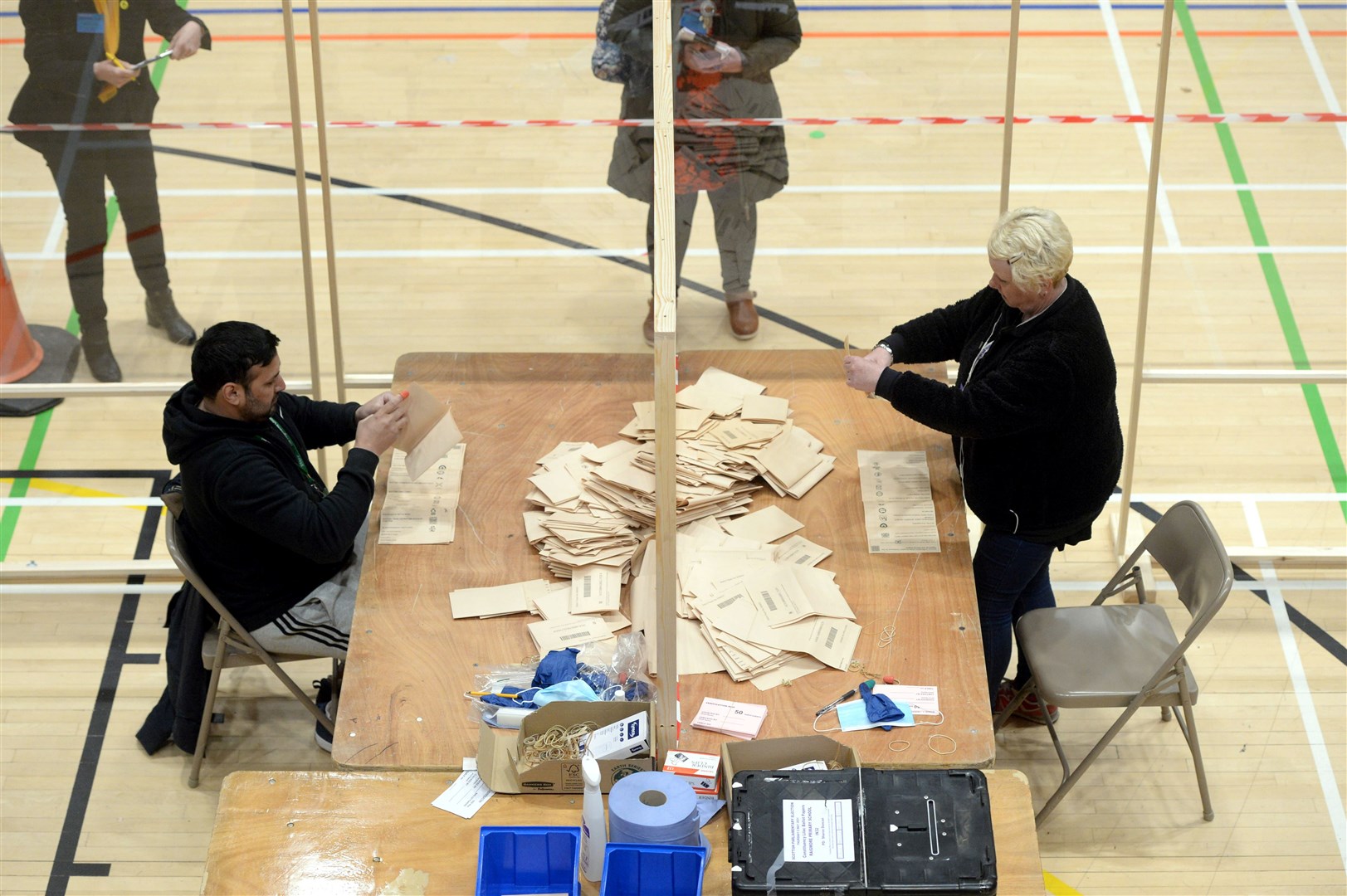 Scottish Parliamentary Elections 2021 count centre in Inverness.