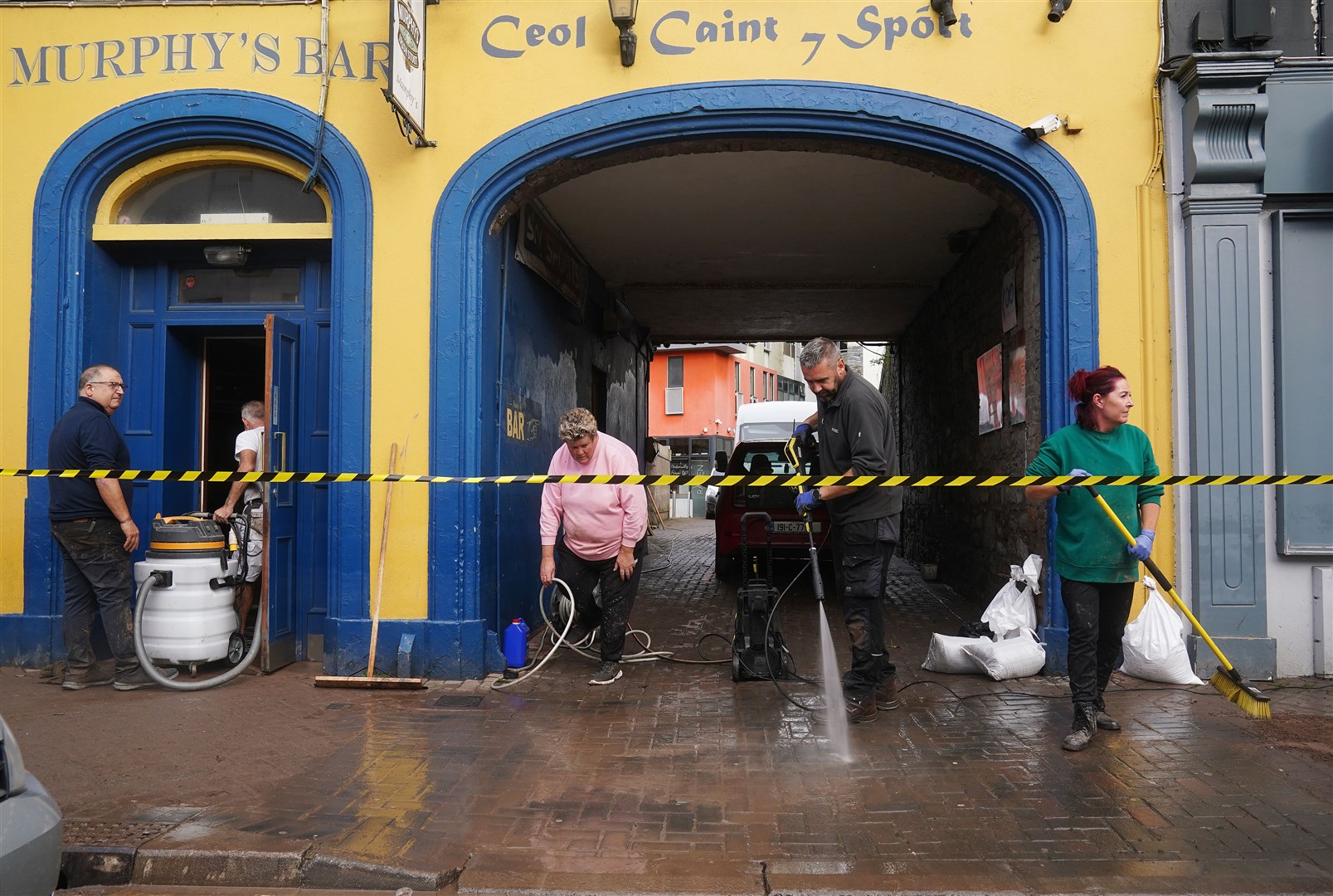 The centre of Midleton, Co Cork, suffered extensive damage caused by Storm Babet (Brian Lawless/PA)