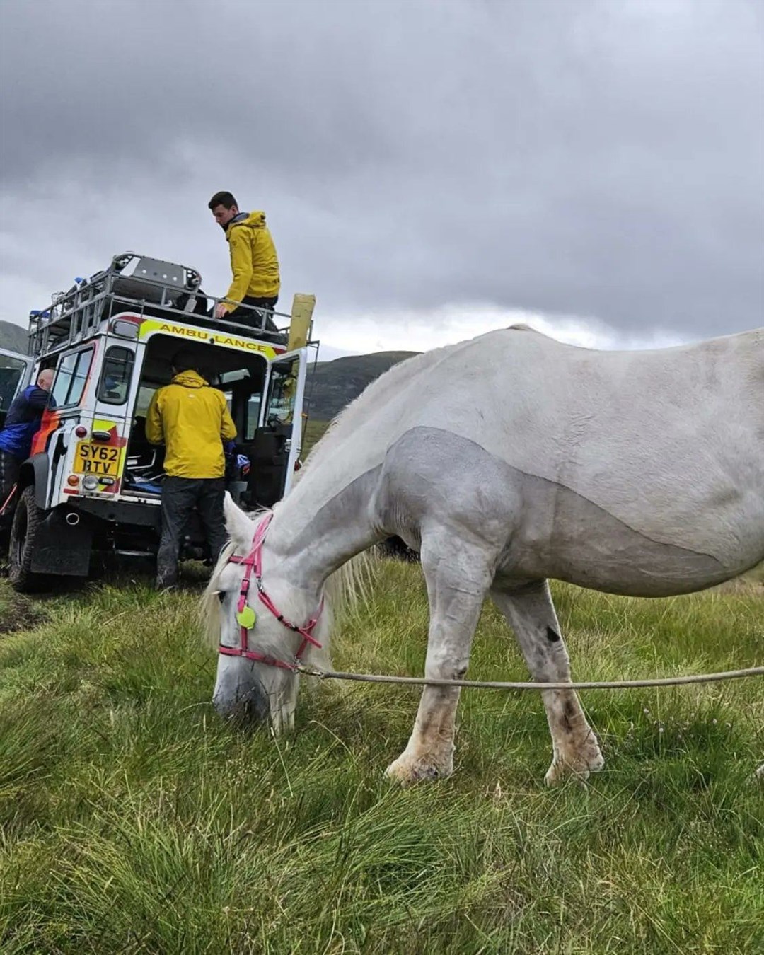 The Cairngorm Mountain Rescue Team rescued a horserider who sustained a leg injury while crossing a stream in Glen Banchor near Newtonmore.