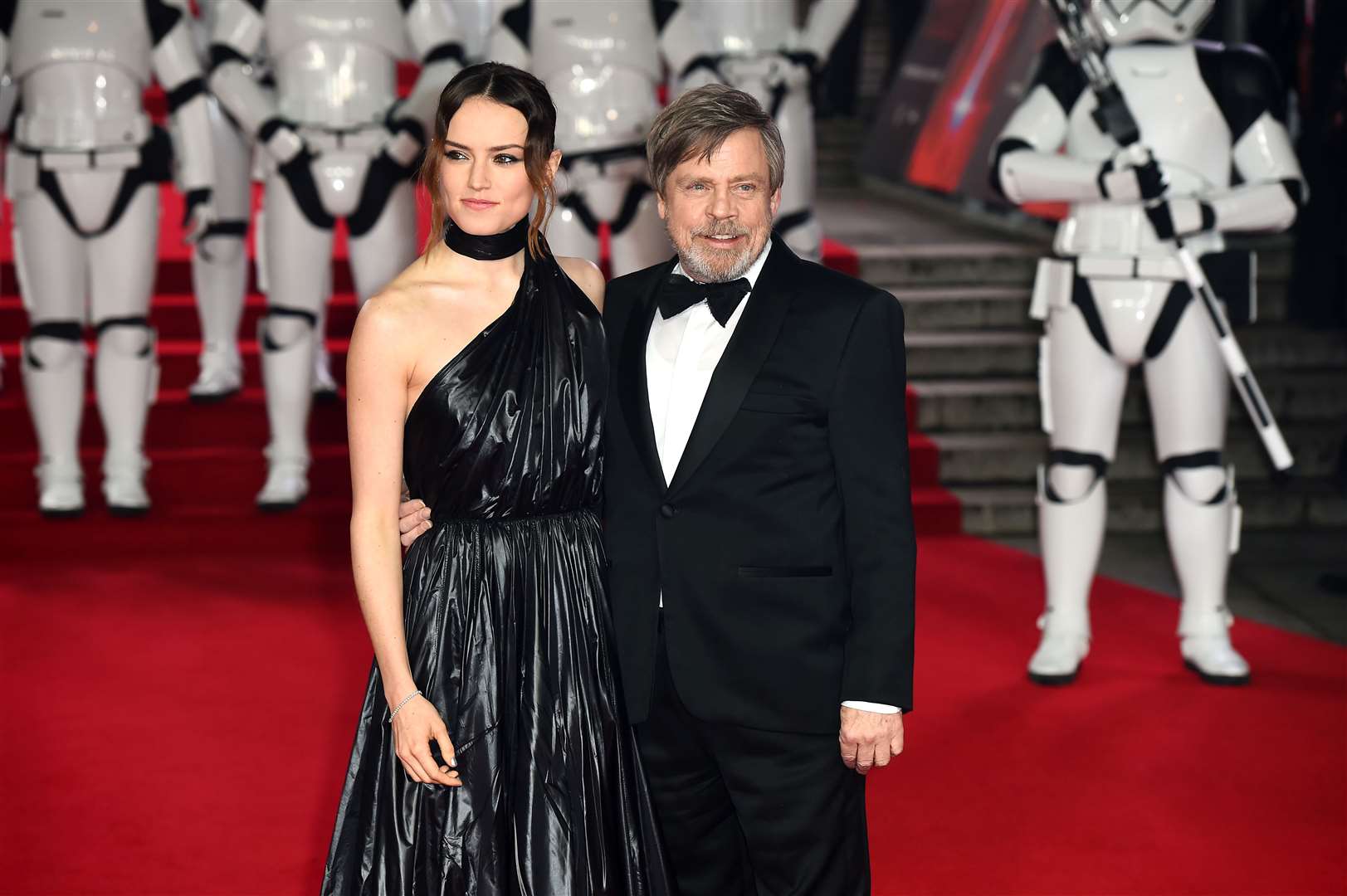 Daisy Ridley (left) and Mark Hamill attending the European premiere of Star Wars: The Last Jedi held at The Royal Albert Hall, London (Matt Crossick/PA)