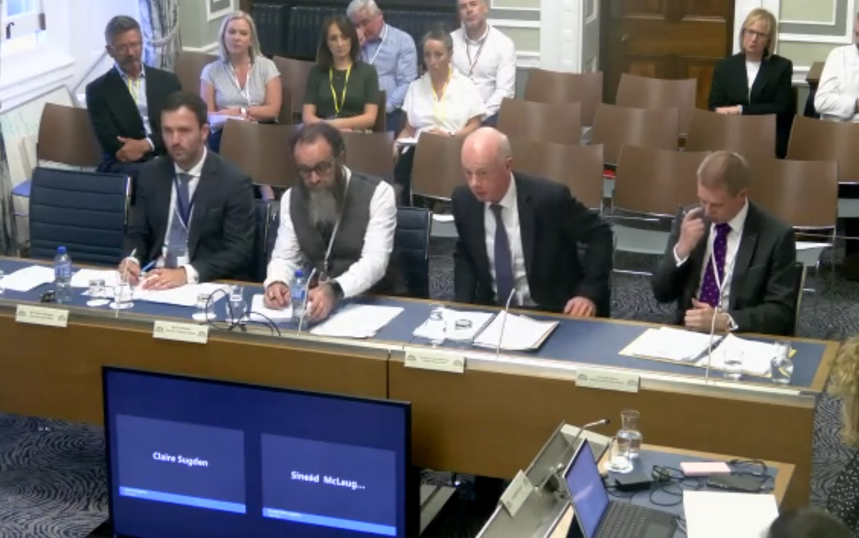 President of the Victims’ Payments Board Mr Justice McAlinden gives evidence to the Stormont Executive Office committee (NI Assembly/PA)