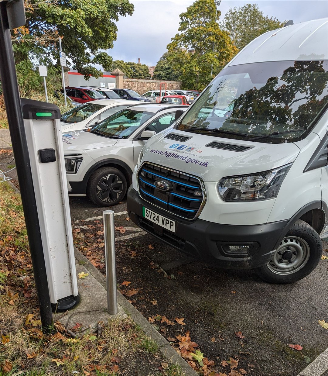 The van which was blocking the public charging point on Highland Council's own doorstep. Picture: Patrick Logue.