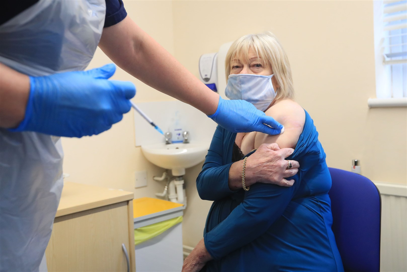 Elizabeth Van Tam, 79, the mother of Jonathan Van-Tam, deputy chief medical officer for England, is vaccinated against coronavirus (Mike Egerton/PA)