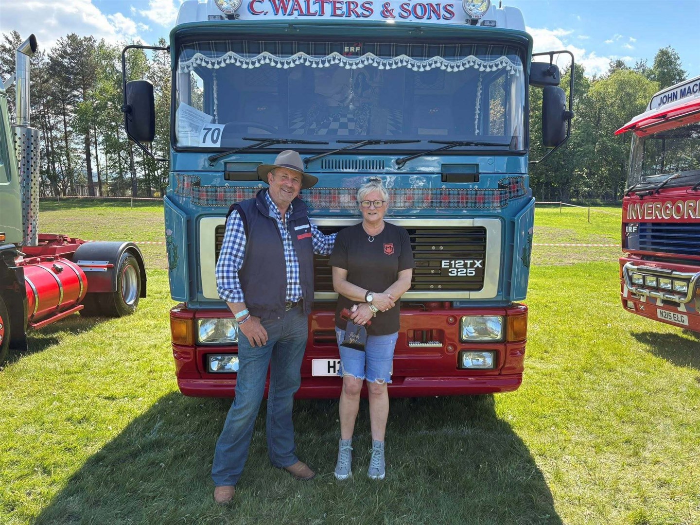 THEY LIKE TRUCKING: Barry Butcher and Linda Bamford were among the hundreds enjoying a perfect day at Grantown