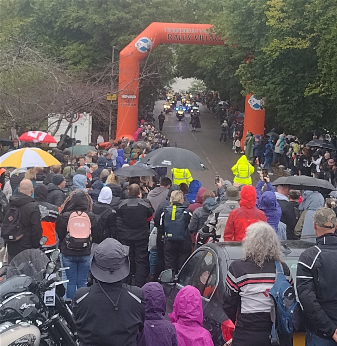 Piping hot: the piper leads out the first riders from HQ at Macdonald Highland Resort