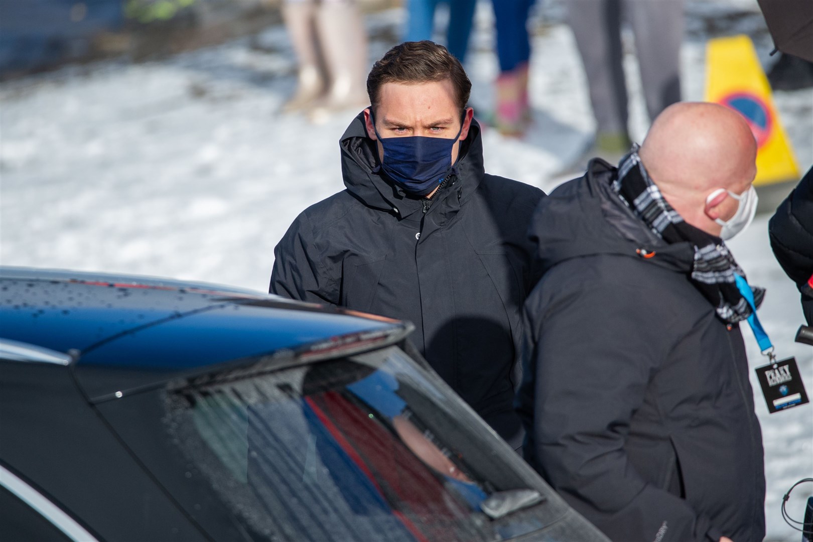 Finn Cole (Peaky Blinders' Michael Gray) leaves after filming a scene...Picture: Daniel Forsyth..