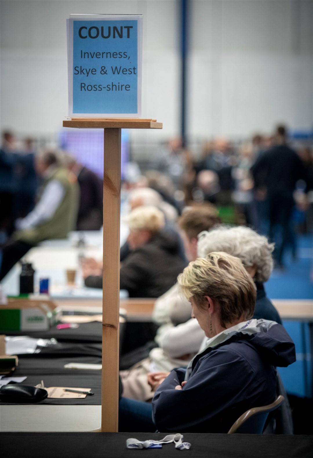 The election count at the Highland Football Academy in Dingwall. Picture: Callum Mackay.