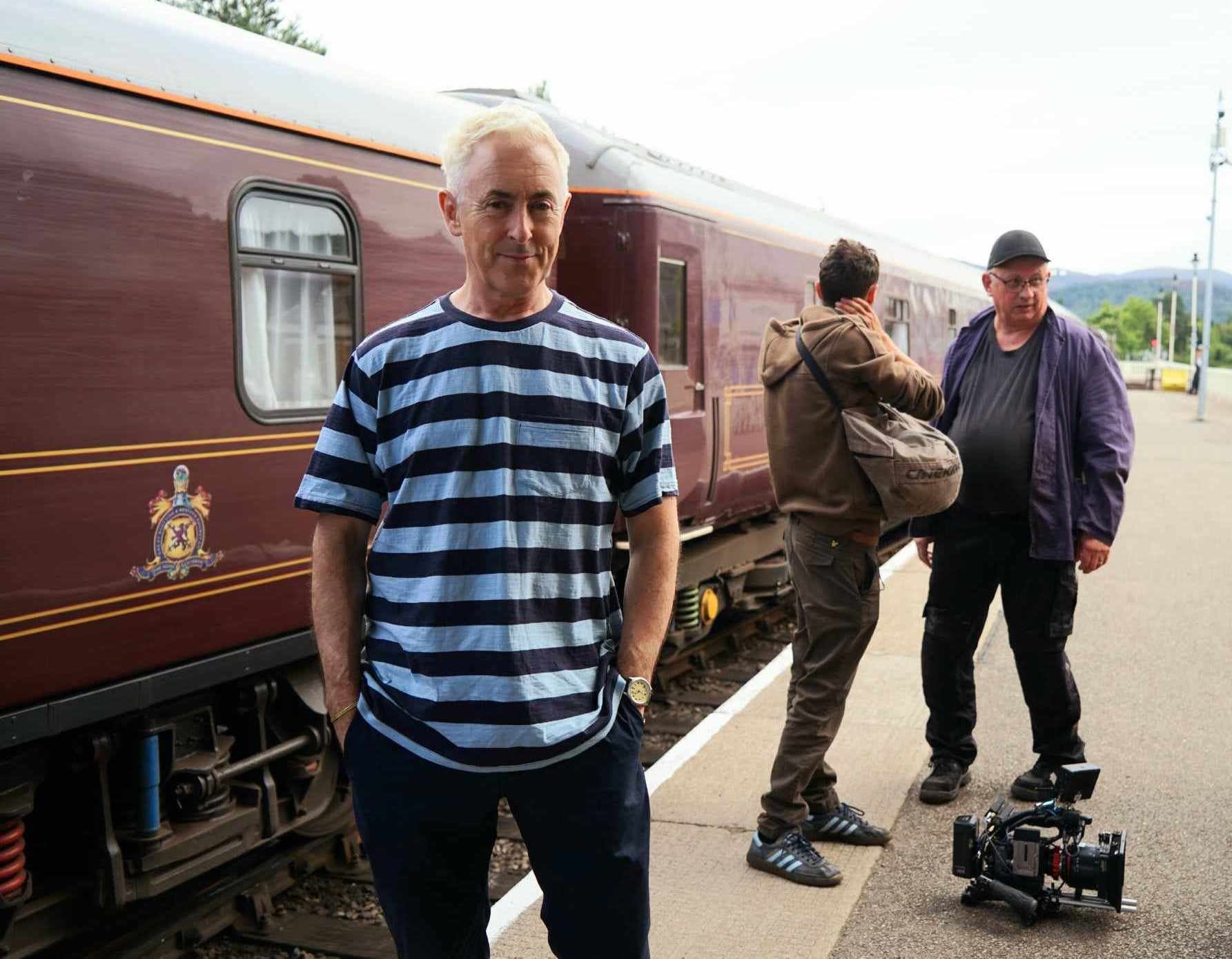POSHIE: The Highland Main Line brings all the best trains to Scotland, as demonstrated last year with Alan Cumming's own trip on another luxury rail trip. He was captured during filming at Aviemore by David Macleod.