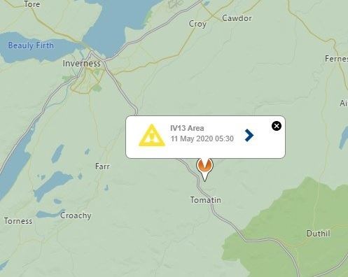 The area of the power cut. Picture: SSEN.