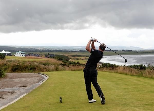 Former world number one Luke Donald teeing off in the Scottish Open at Castle Stuart