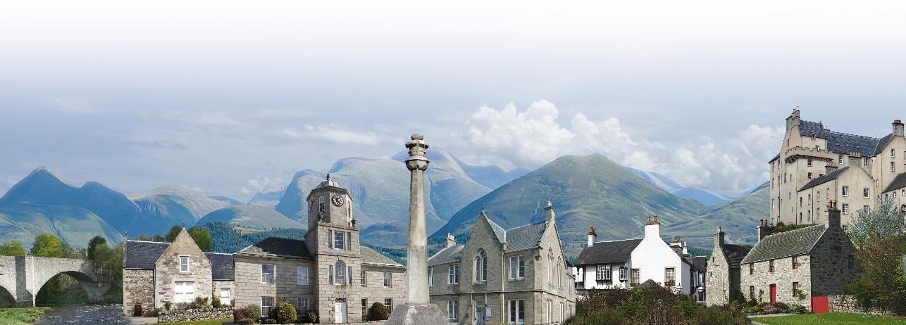 The Grantown Society's evocative logo: now the town is to be the hub of a major new connectivity scheme