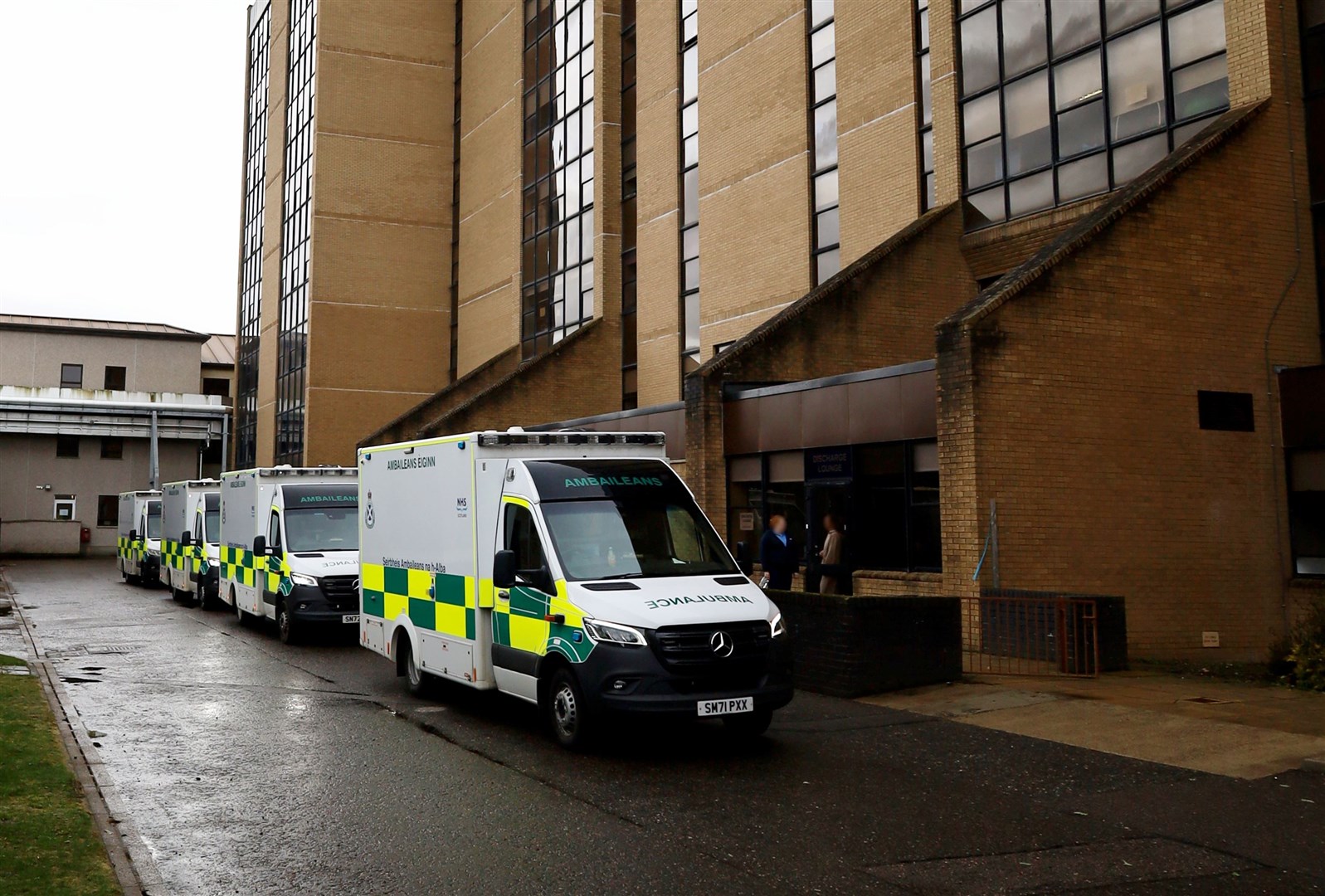 A queue of ambulances outside Raigmore. Picture: James Mackenzie