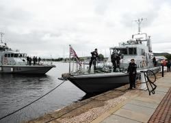 HMS Example arrives at Muirtown Basin in Inverness