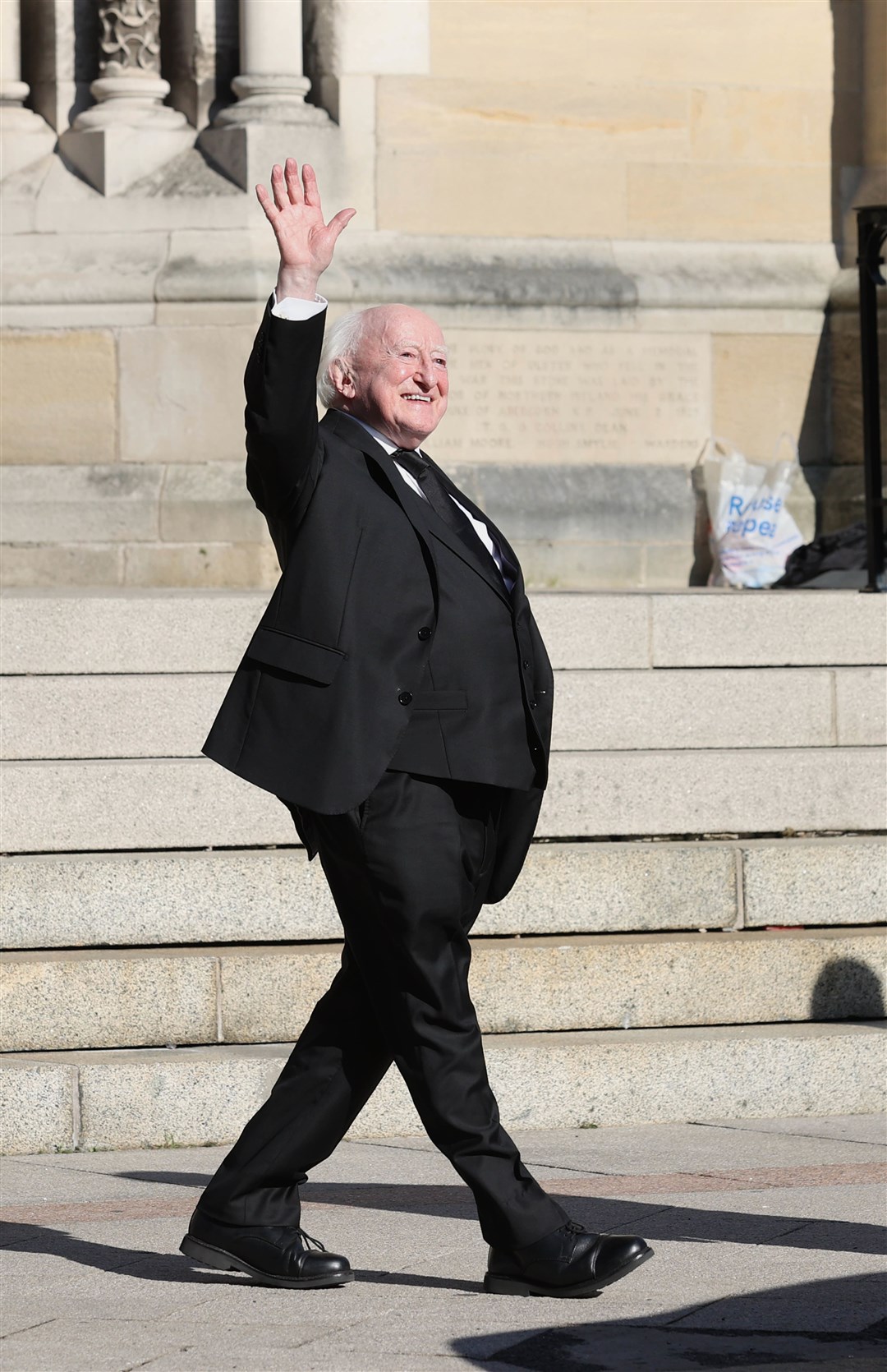 President Michael D Higgins leaves St Anne’s Cathedral (Liam McBurney/PA)
