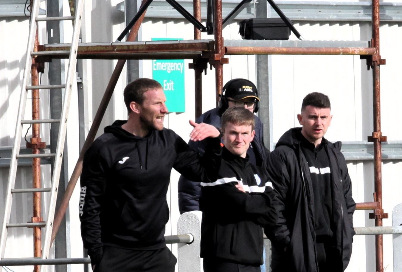 Don Johnstone (centre) has reunited with Ryan Esson at Strathspey Thistle.