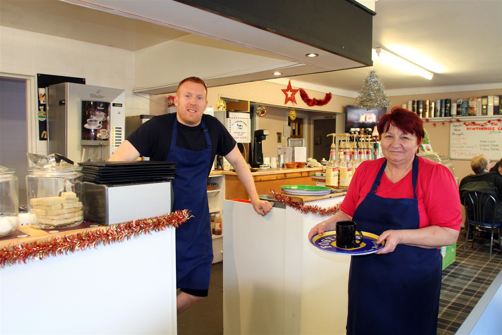 Staff members Iain Hampton and Margarita Clybotary at The Grill on the outskirts of Newtonmore.