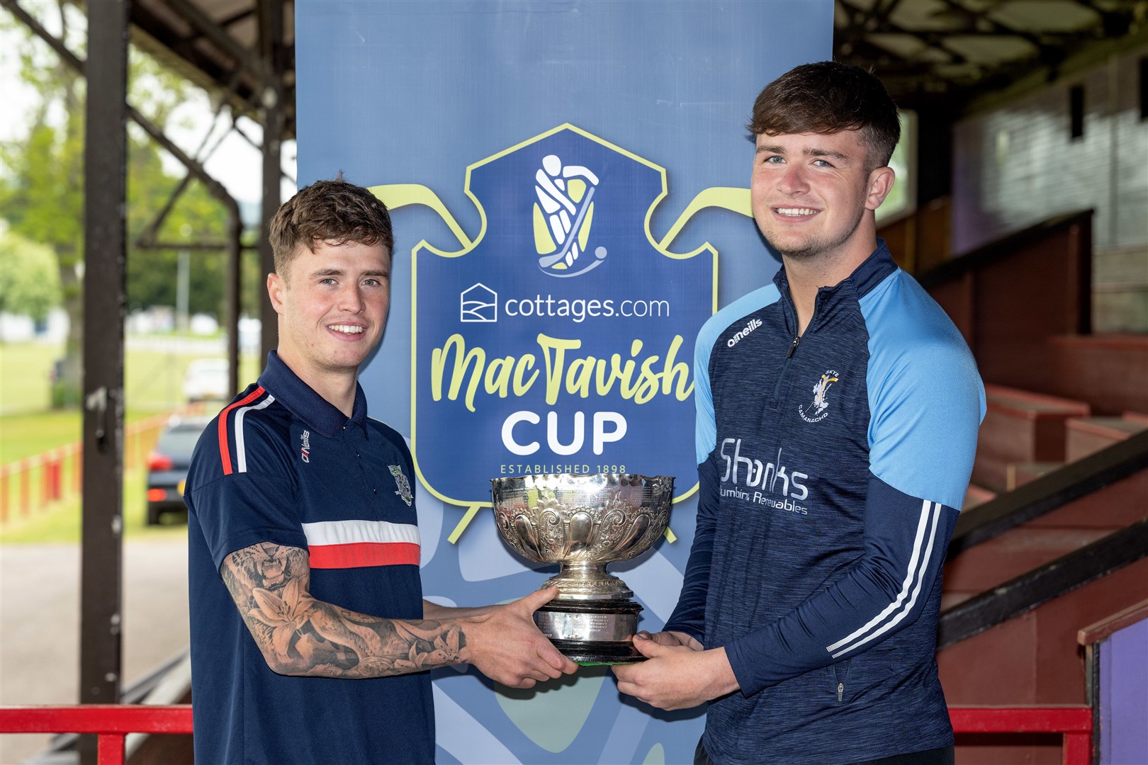 Kingussie captain James Falconer and Skye captain John Gillies. Picture: Neil G Paterson