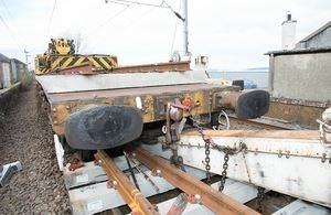 The wagon in contact with the track panel (British Transport Police/PA)
