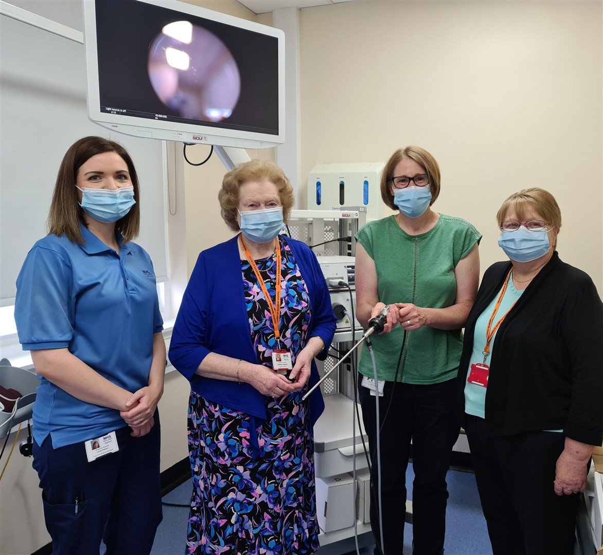 Louise Patience, lung cancer nurse specialist; Christina Cameron, Friends of Raigmore; Dr Beth Sage, respiratory consultant and Jean Slater, Friends of Raigmore.