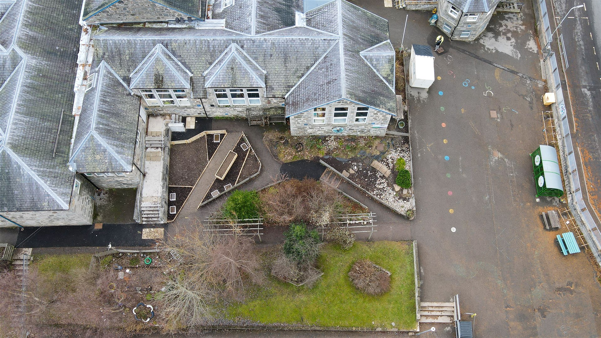 Aerial view of the works at Grantown