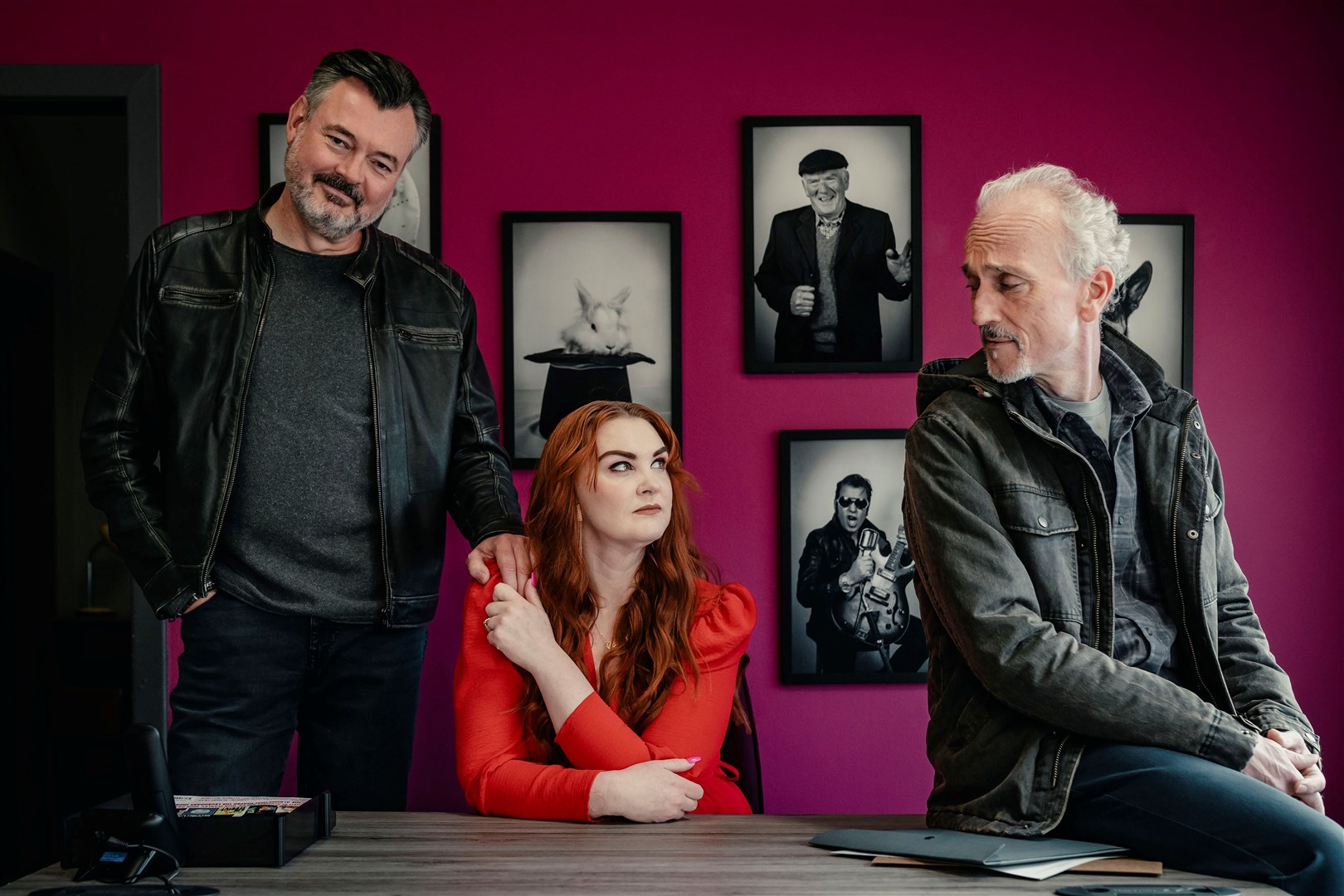 River City's Sam Spiller (Grant Stott), Caitlin McLean (Gayle Telfer Stevens) and Seb Spiller (George Drennan). Picture: BBC.
