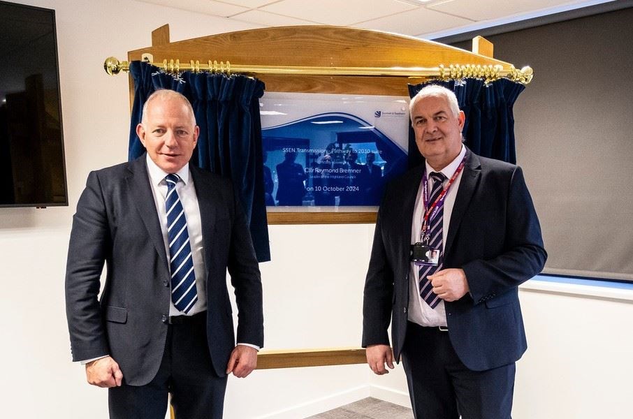 SSEN Transmission's director of offshore development and delivery Sandy MacTaggart (left) with Cllr Raymond Bremner. Picture: SSEN Transmission
