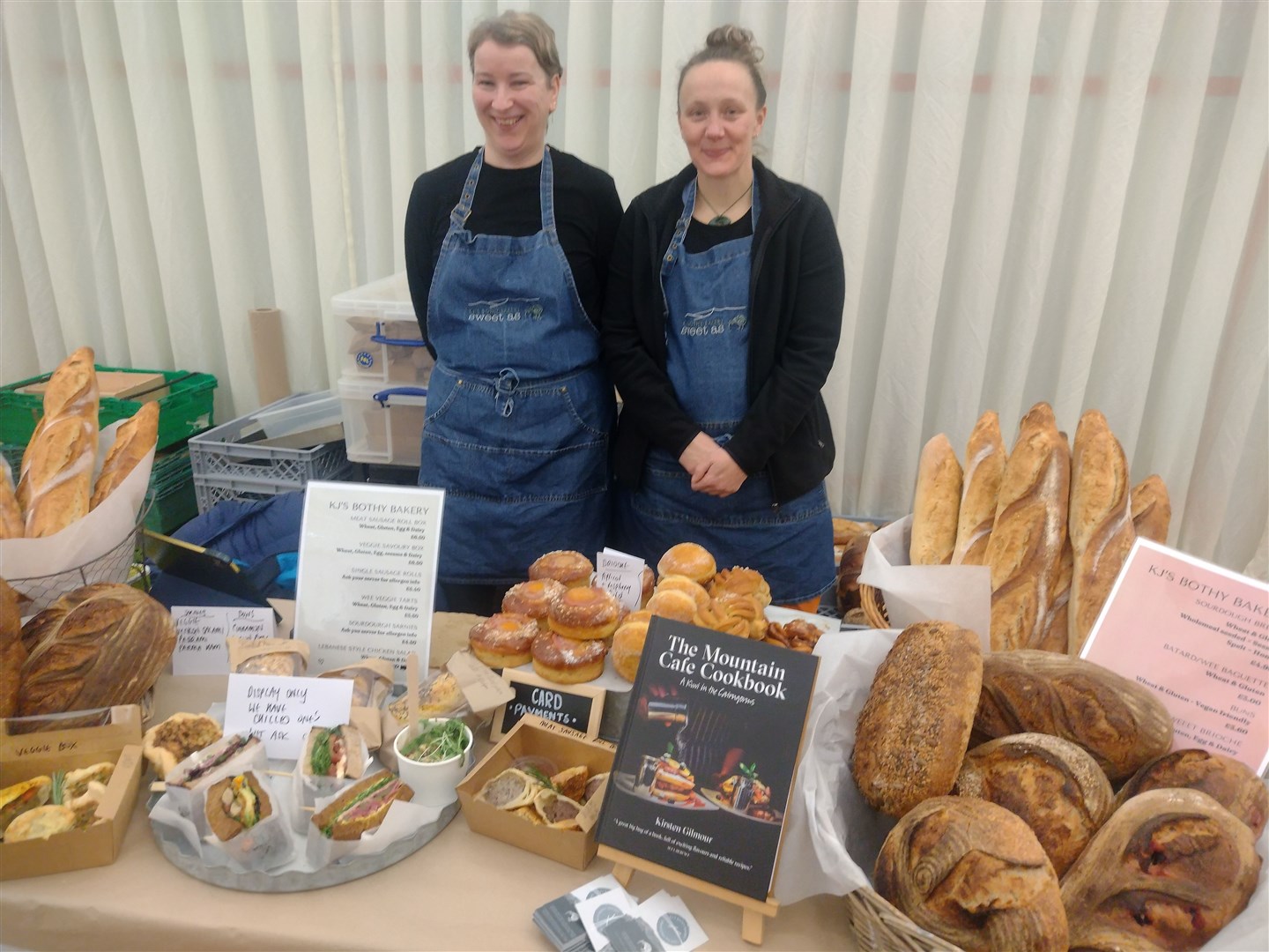 HERE COME THE JUDGE: Kirsten Gilmour (right) of Grantown's KJ Bakery is pictured with her sales manager Karen Hughes had the tough job of judging the loaves entered for this year's bread-making competition