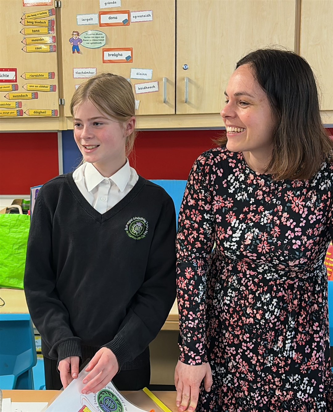 Kate Forbes at the Gaelic Primary School.
