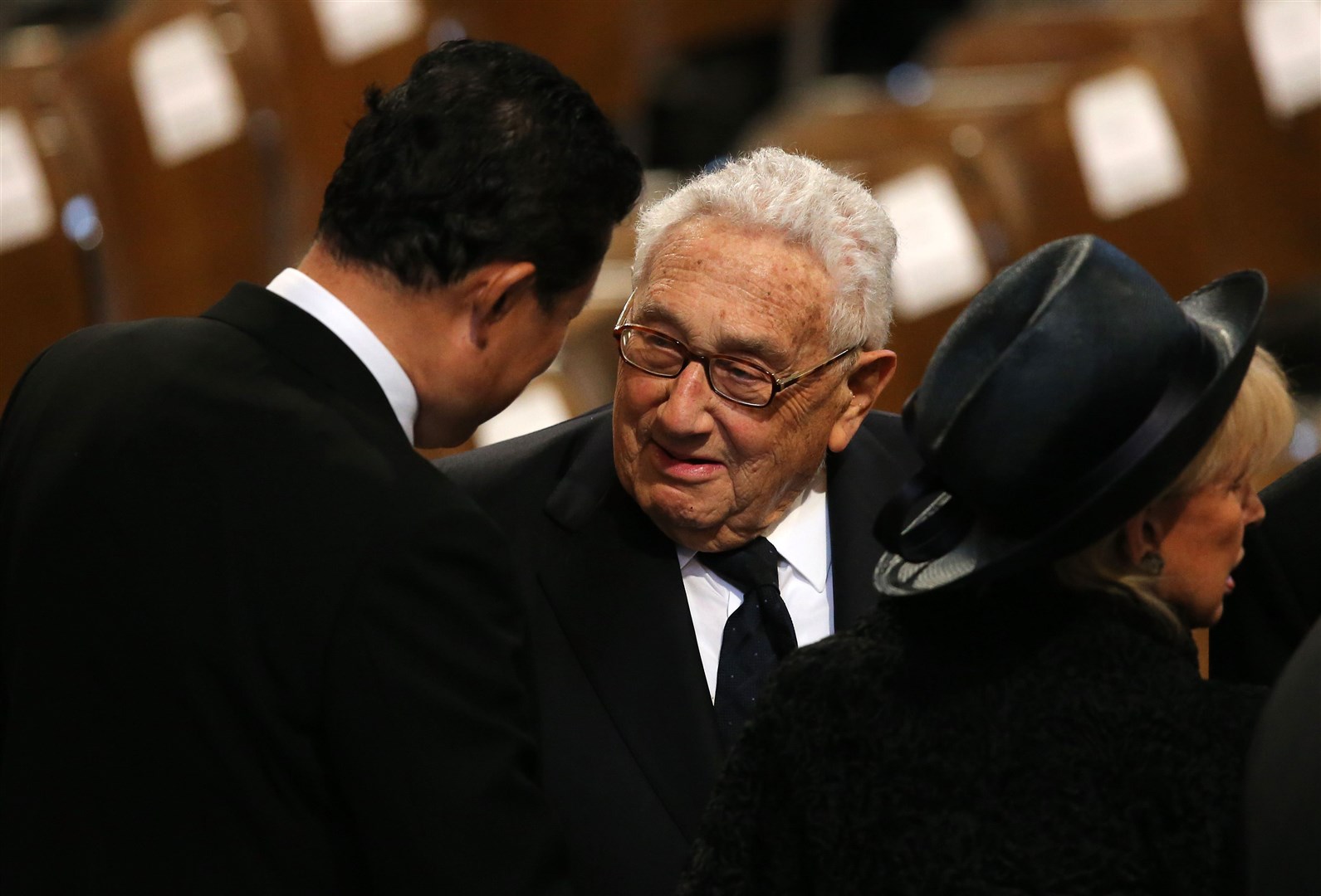Former US secretary of state Henry Kissinger attends the funeral service of Baroness Thatcher at St Paul’s Cathedral, central London (Christopher Furlong/PA)
