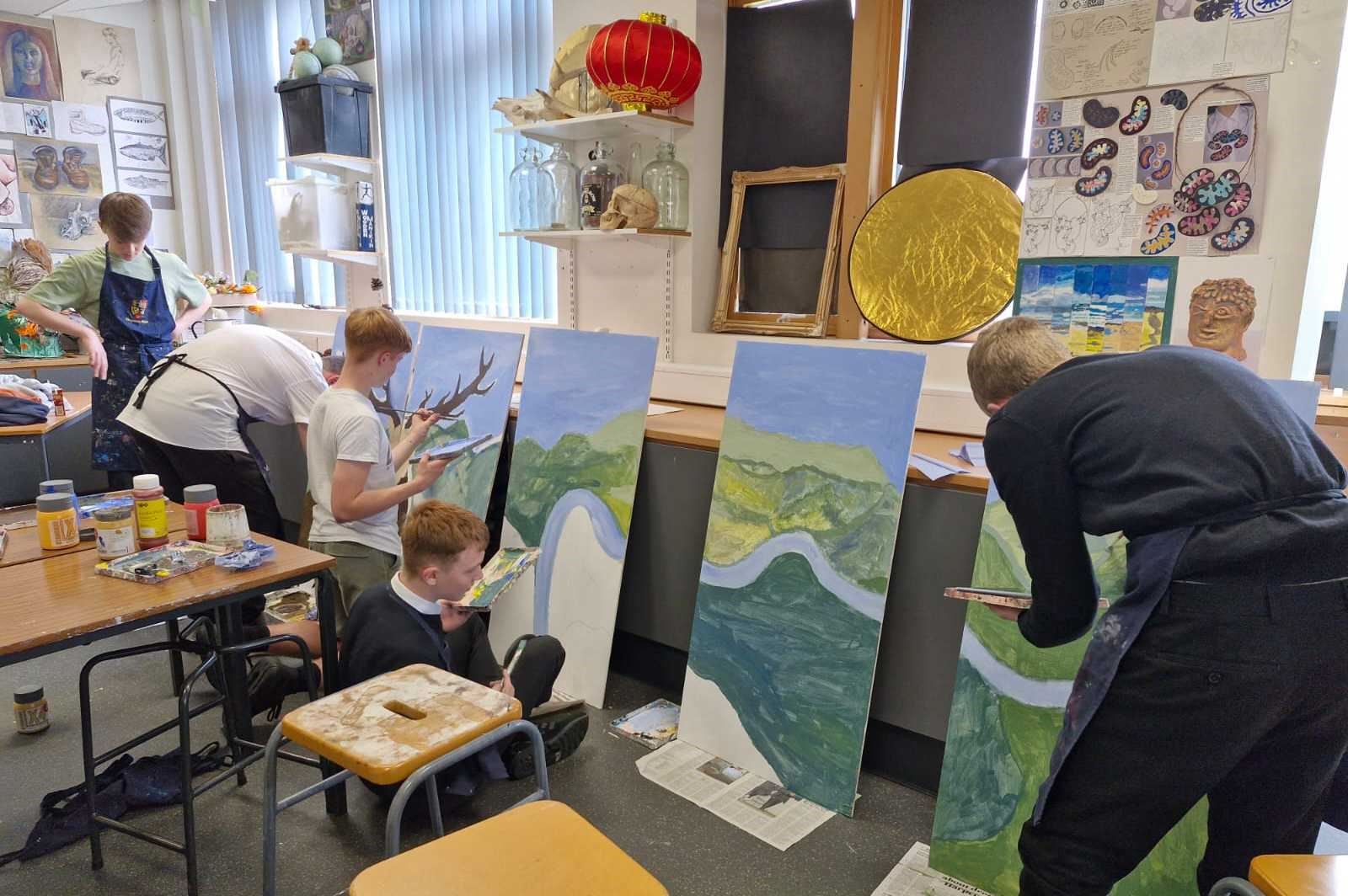 EXTRA MURAL ACTIVITY: The artists hard at work