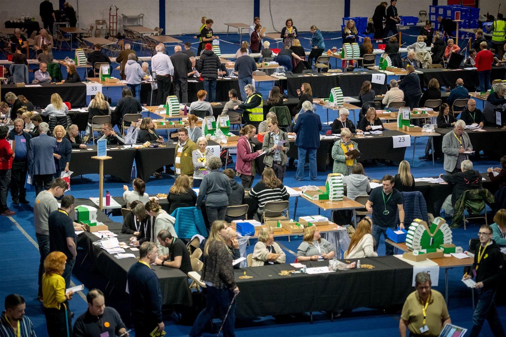 The count in full swing prior to problems emerging. Picture: Callum Mackay.