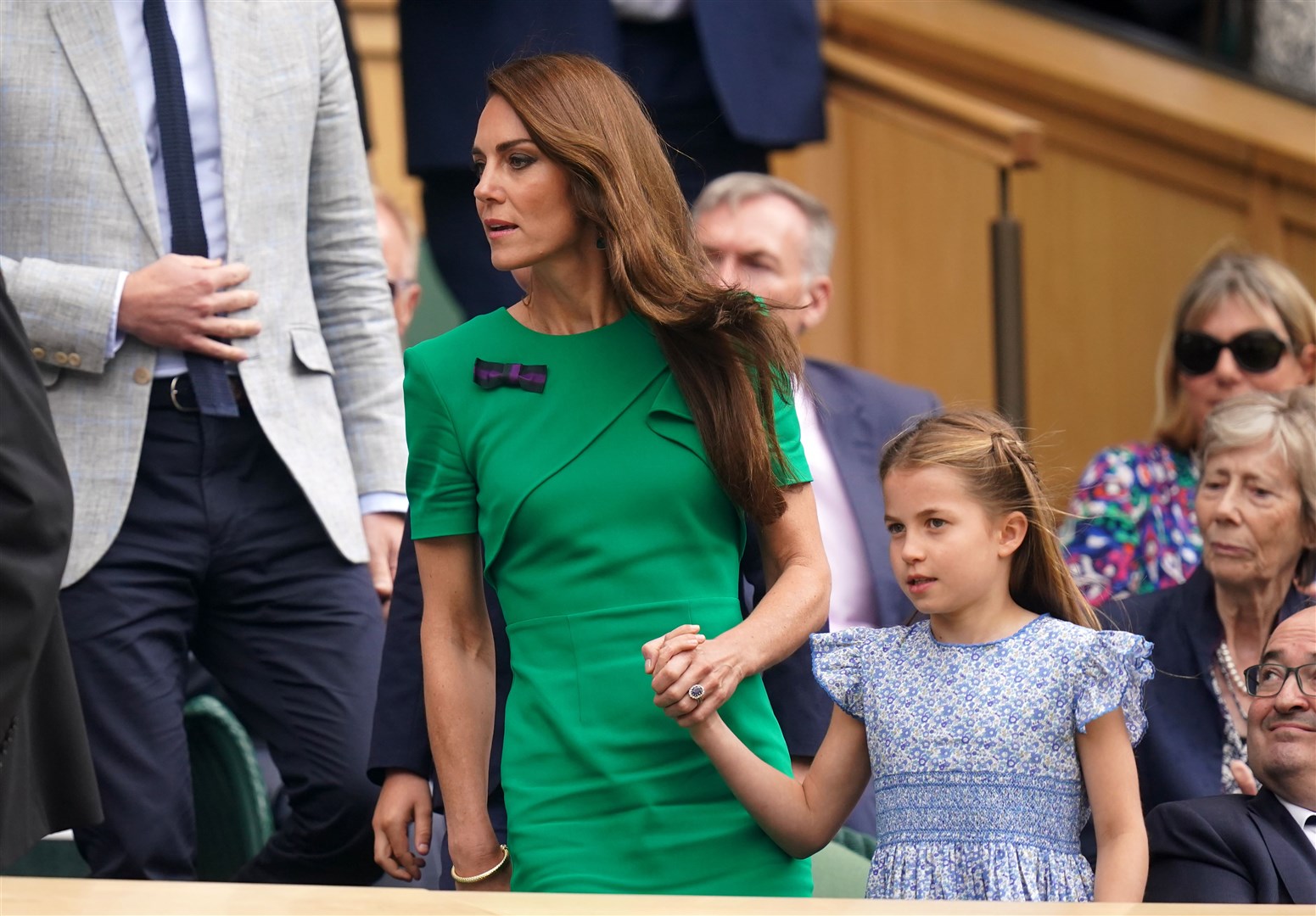 The Princess of Wales with Princess Charlotte at Wimbledon in July (Adam Davy/PA)