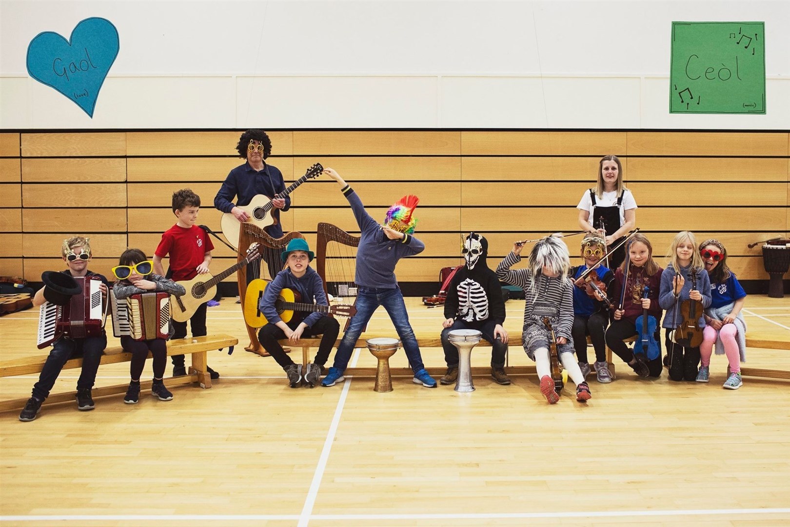 Fèis Spè youngsters at Aviemore Primary School the last time the traditional music sessions were held before the Covid enforced lay-off for gatherings.