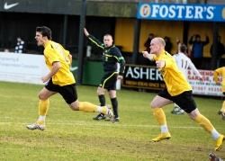 Nairn County's Craig Campbell, right, sustained an ankle injury against Lossiemouth on Wednesday night and could be a doubt for Saturday's Fosters Cup semi-final against Rothes.