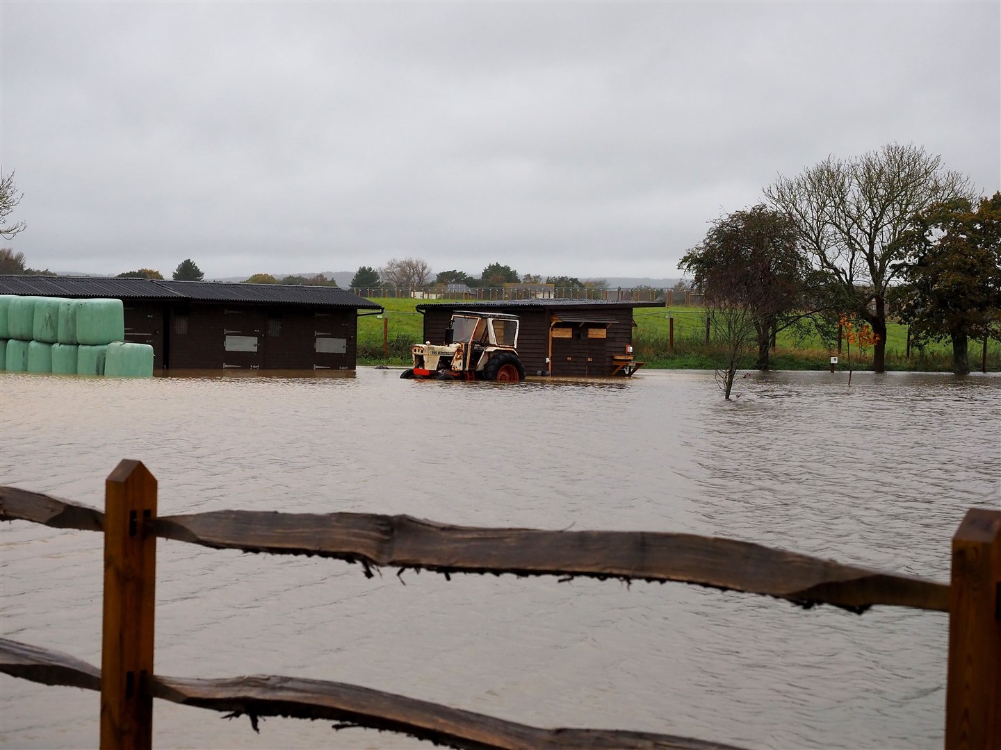 Flooded fields in Barnham, West Sussex (Joe Sene/PA)