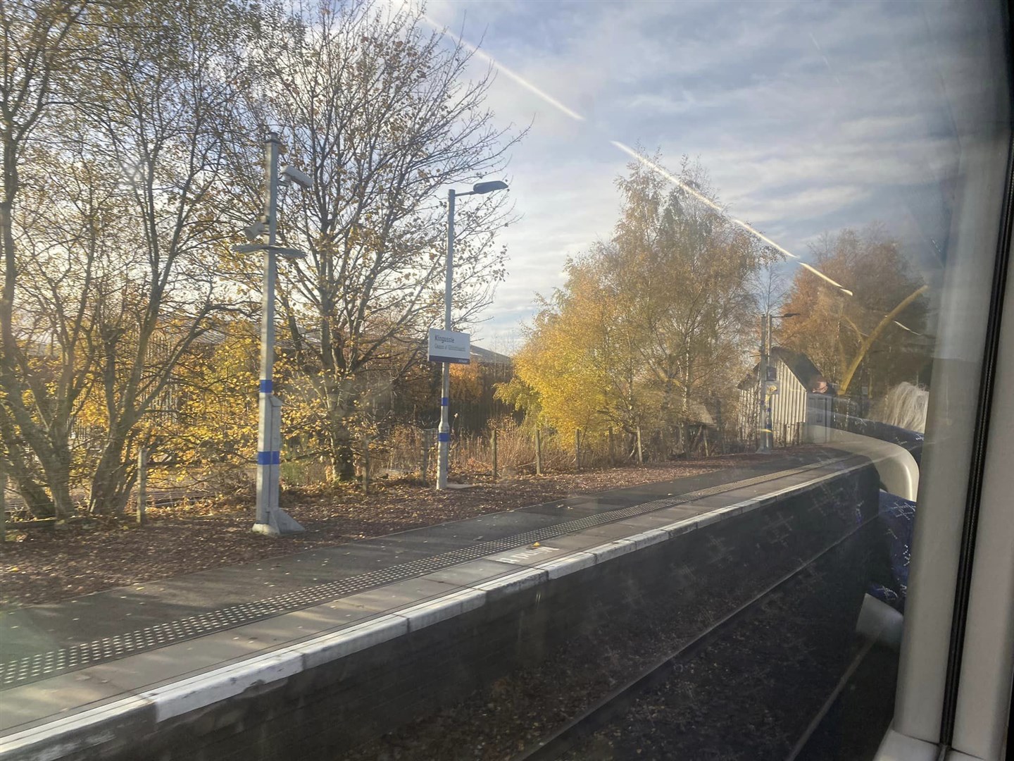 CLOSED TO TRAVELLERS: Platform 2 at Kingussie photographed today from the train on Platform one by Mr Ormiston.