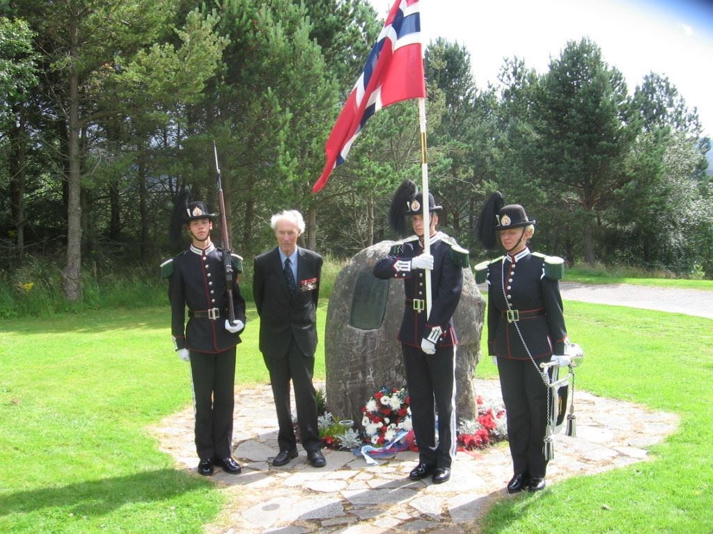 The visit of 92-year-old Joachim Ronneberg who laid a wreath at the Kompani Linge memorial stone at the Glenmore Visitor Centre. Joachim trained in Glenmore during the war and famously took part in the raid against the Norsk Hydro production plant in Vemork Norway in 1943.