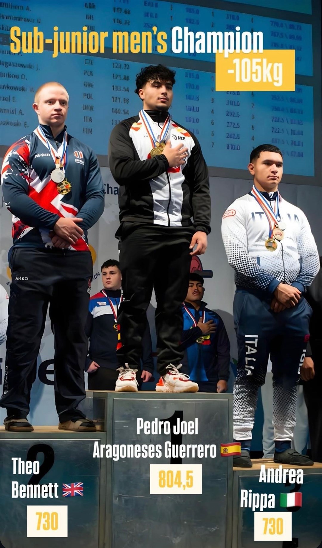 A proud moment for Joel Aragoneses on top of the podium.