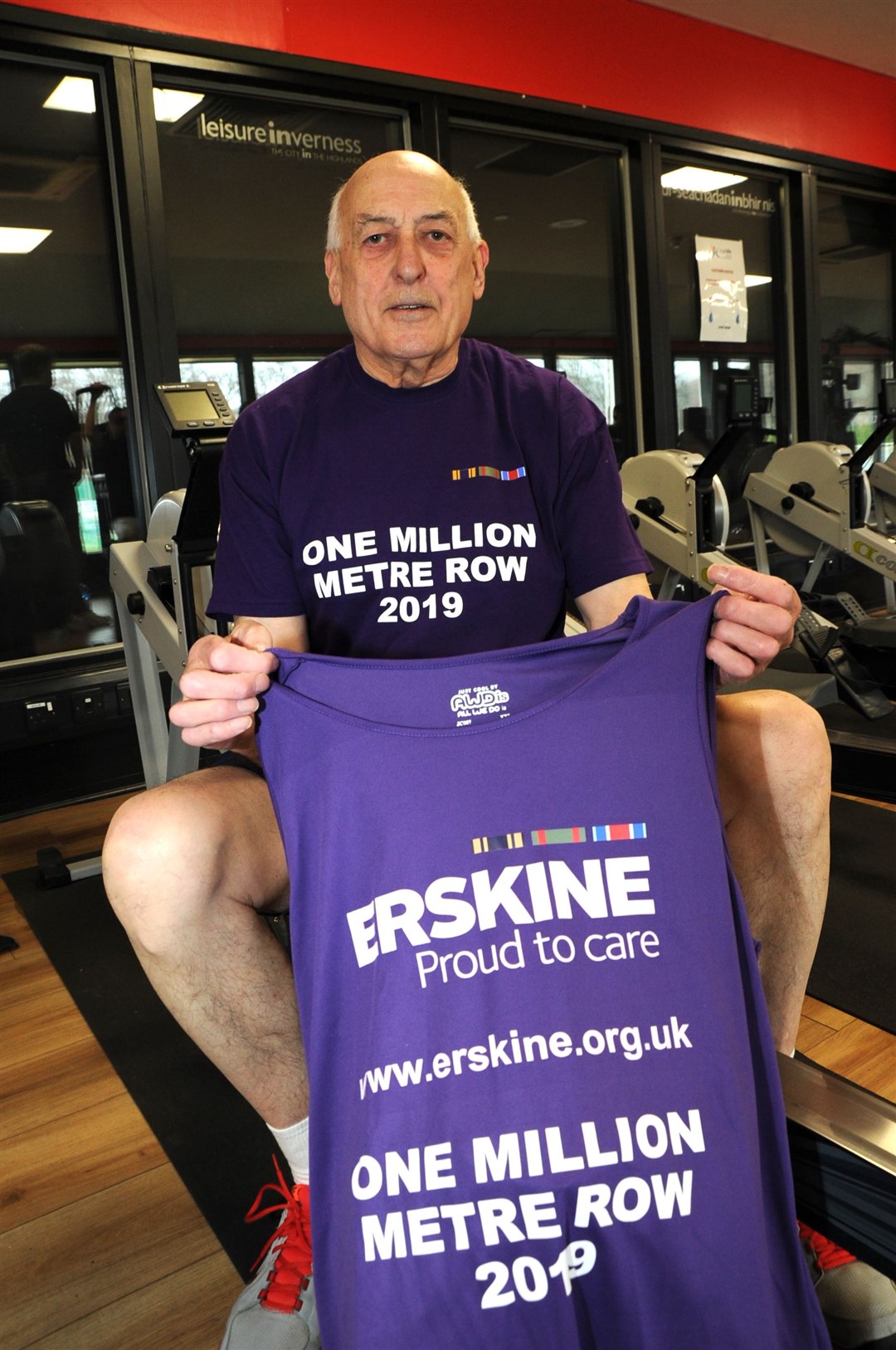 John Baillie who is rowing one million metres in aid of the Erskine charity.