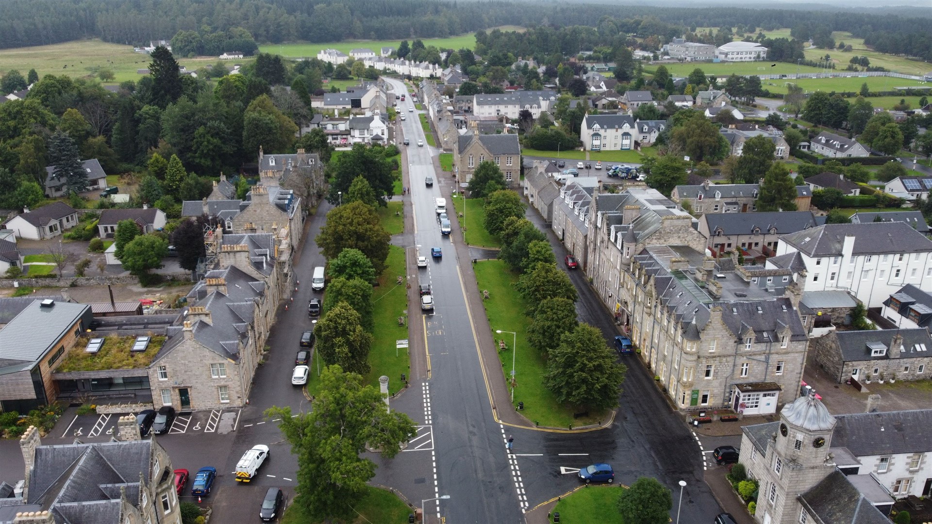 Grantown's beautiful Square from above