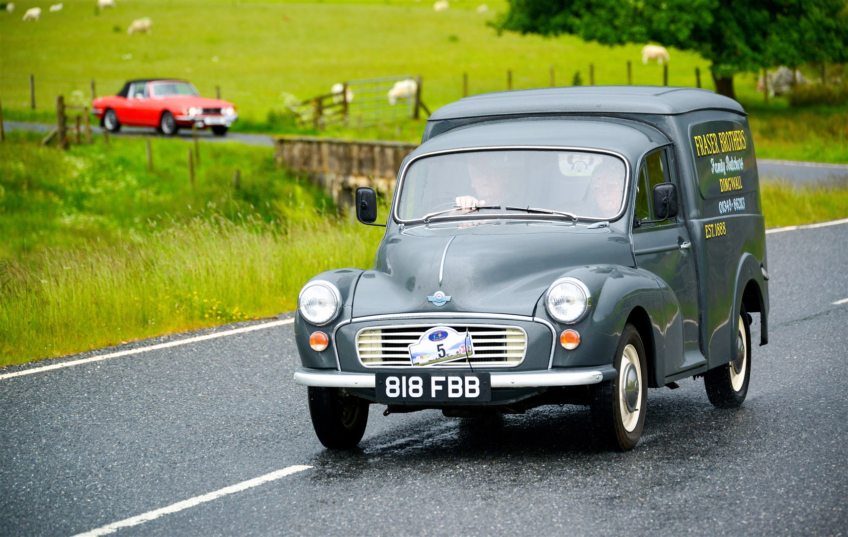 Fraser & Wilma Hutcheson (Conon Bridge) / 1959 Morris 1000 Van at Strathnairn. Picture: Richard Cliff