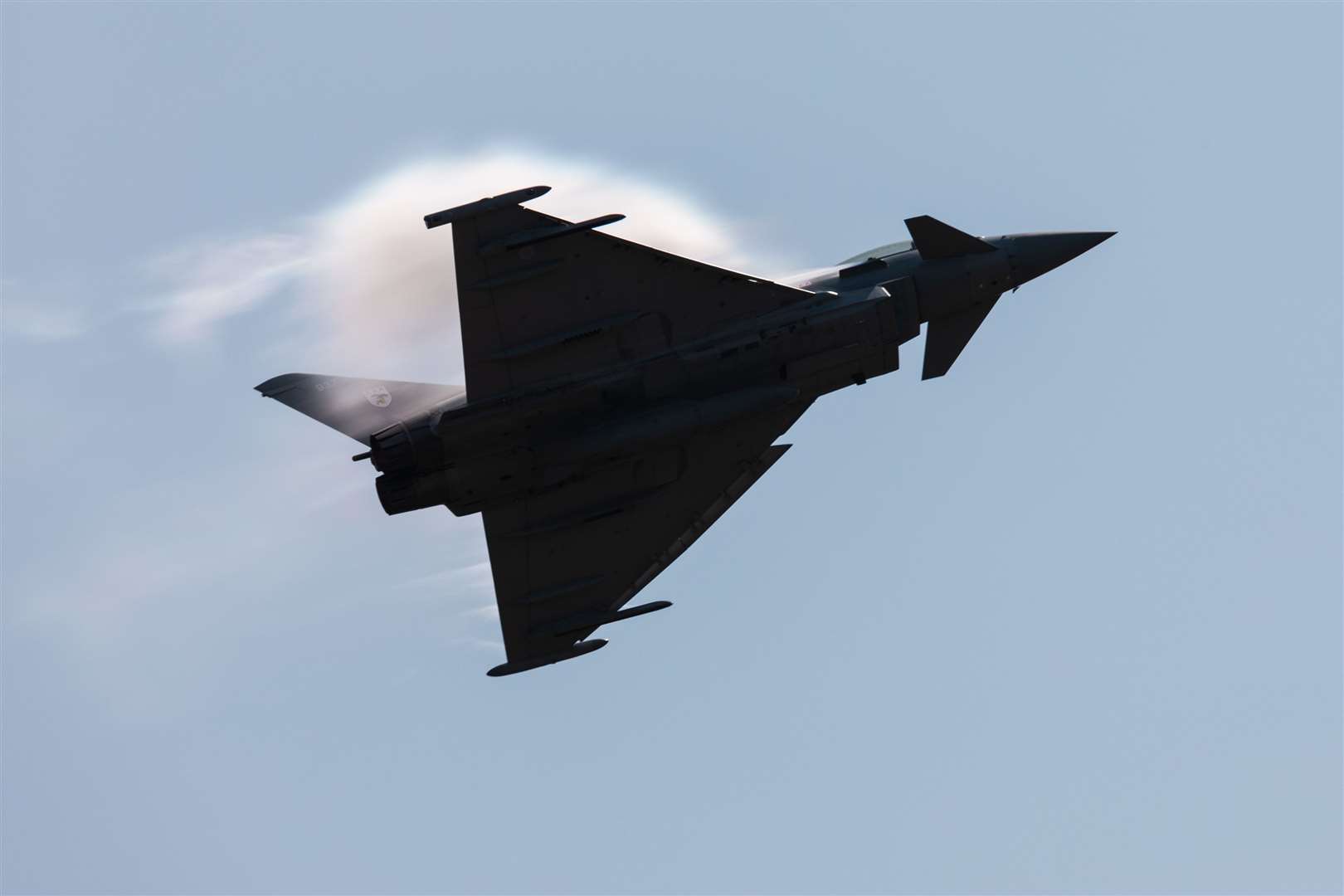 An RAF Typhoon was able to enterain specatators at the show.